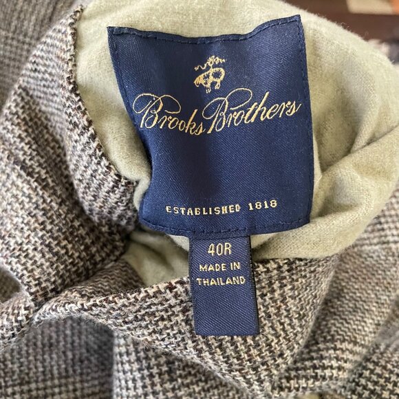 Vintage Brooks Brothers Reversible Mens Coat 40R Wool & Polyester Gray/Beige u - Picture 2 of 16